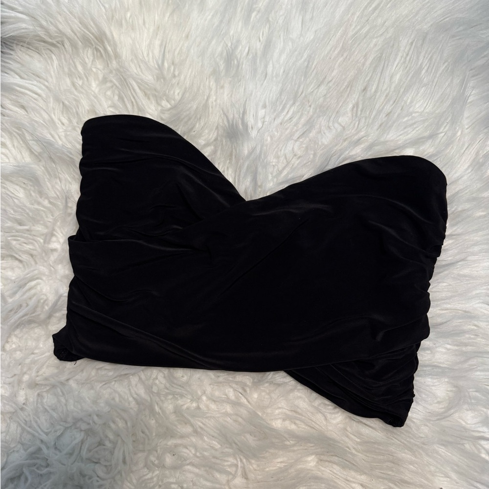 Forever 21 Black Slinky Strapless Sweetheart Top